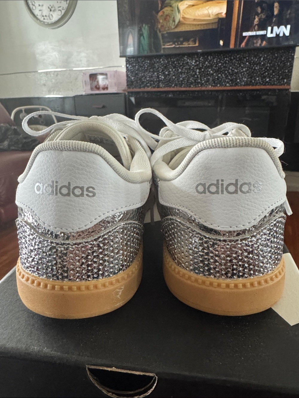 Adidas Women's Silver Metallic Gazelle Sneakers - Picture 4 of 4